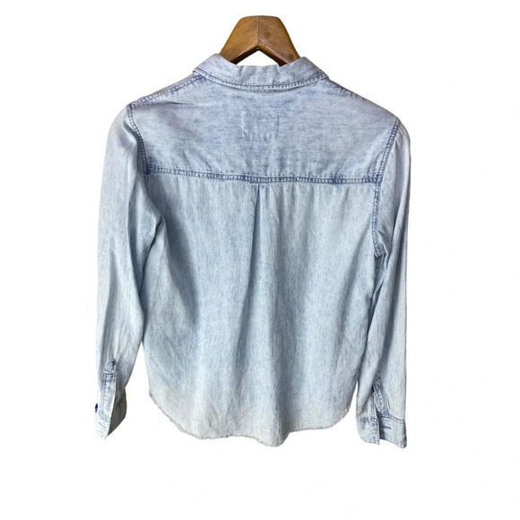 Rails Ingrid Raw Hem Chambray shirt button down size xs - Picture 4 of 8